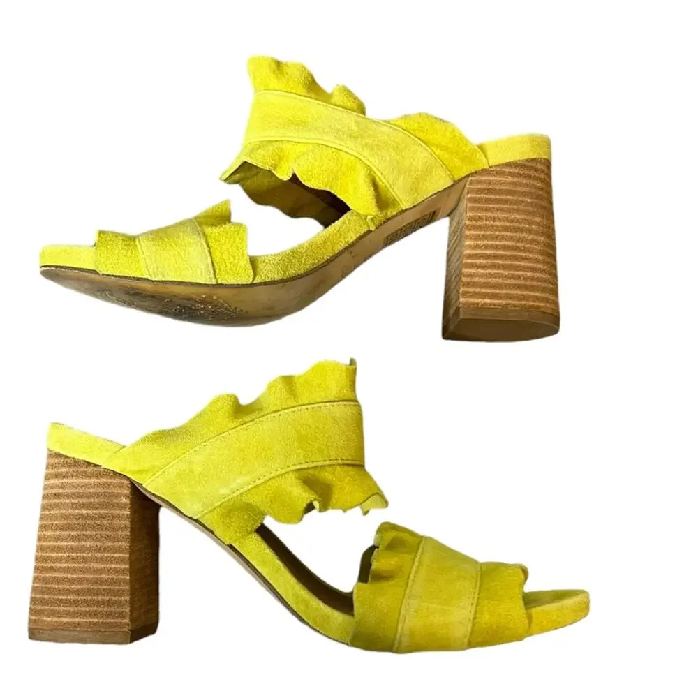 Free‎ people Rosie ruffle block heel sandals sz 37